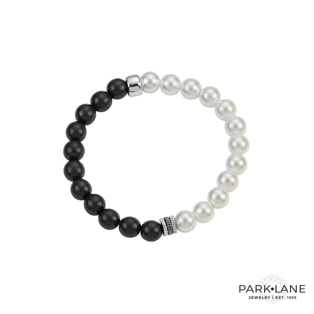 Park Lane Noir Black and White Beaded Bracelet | New